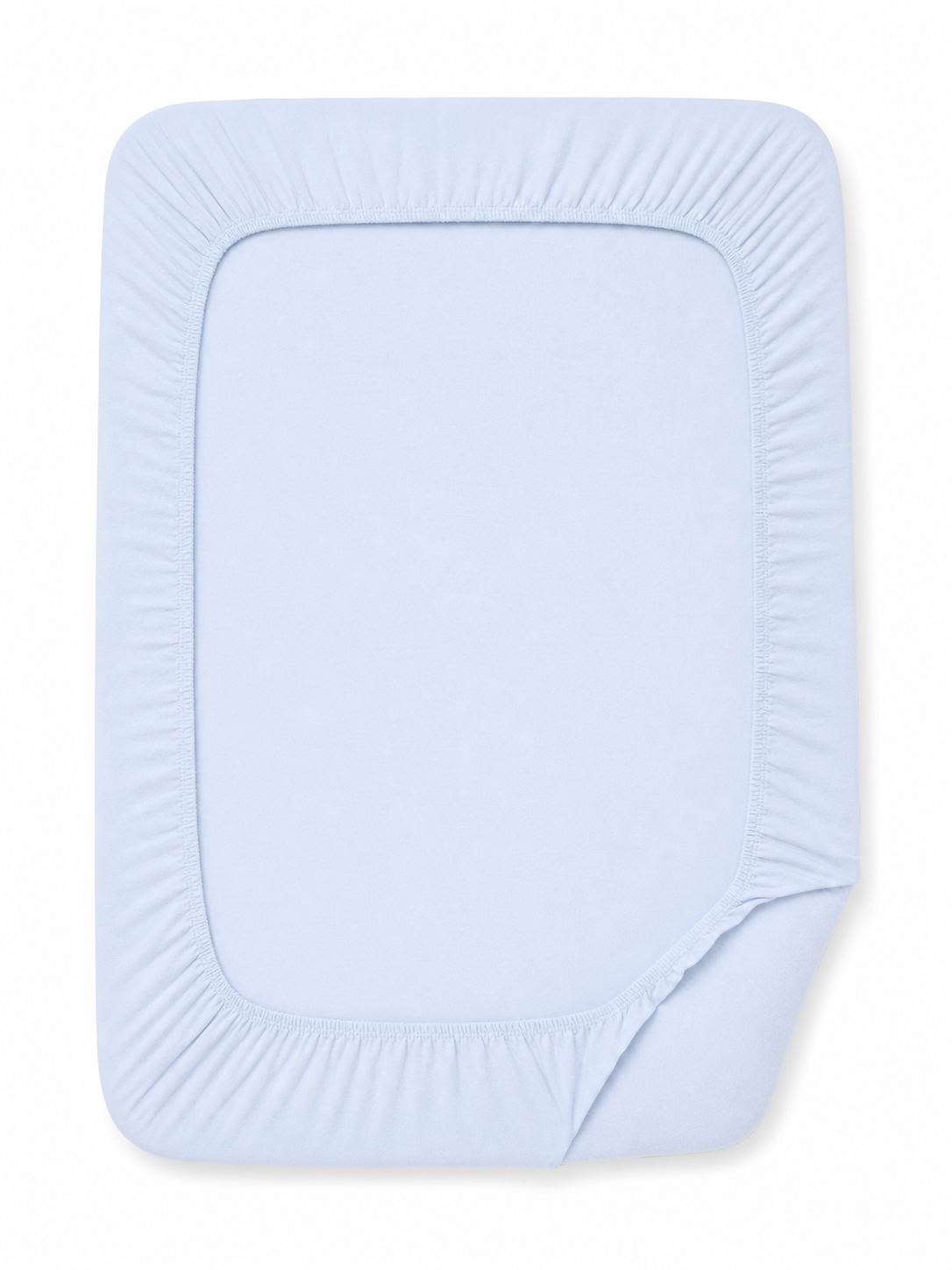Solid flannel crib sheet shown flat against a clean background