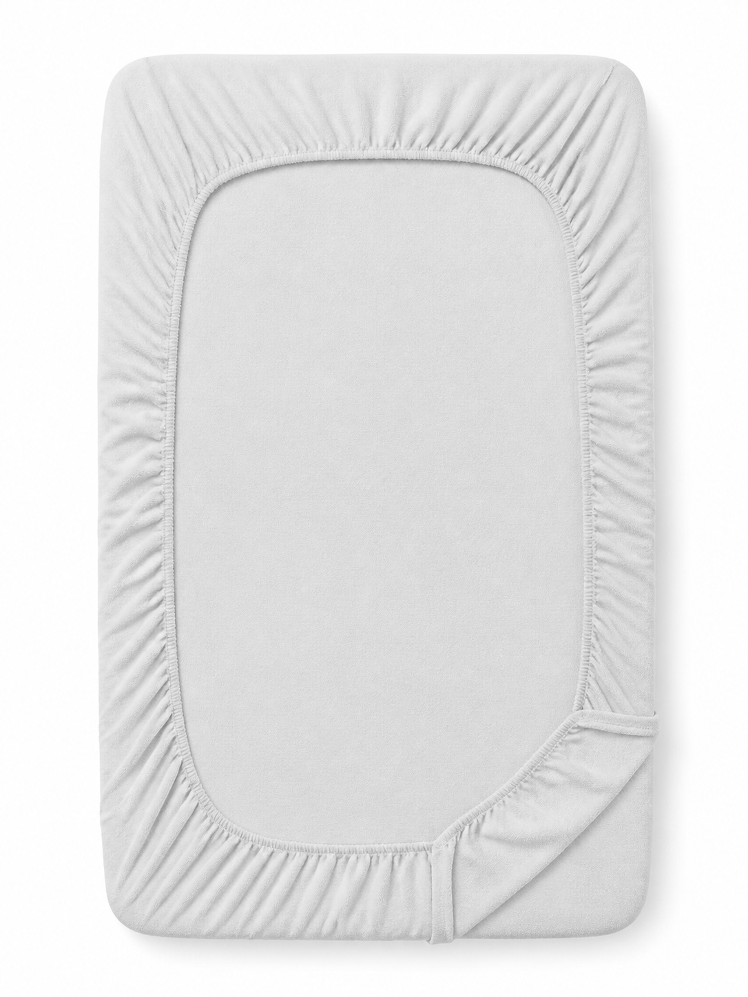 Solid flannel crib sheet shown flat against a clean background