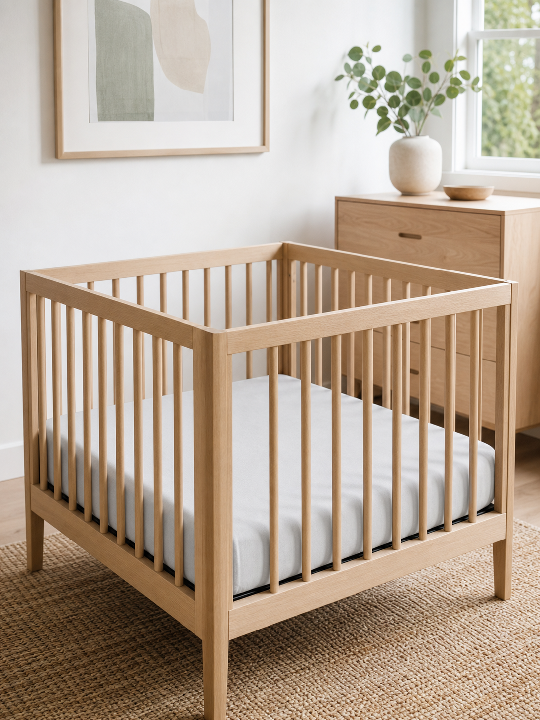 Flannel crib sheet shown in a full nursery setting