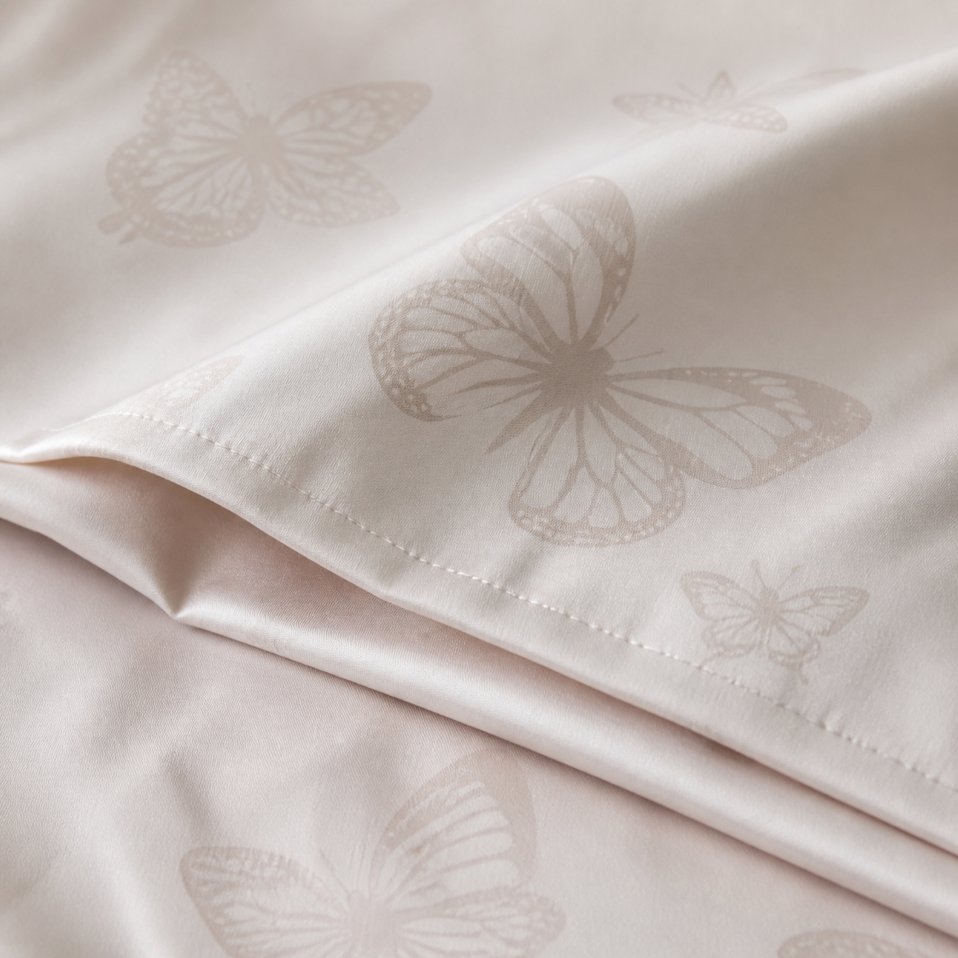 Blush Pink Twin Duvet Set fabric texture close-up