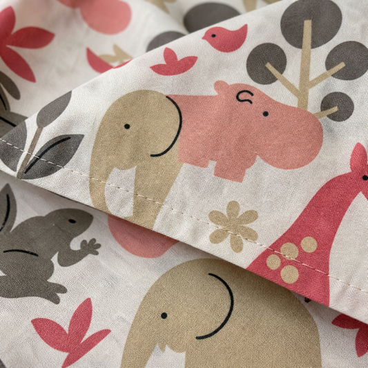 Safari Animals Sheet Set fabric texture close-up