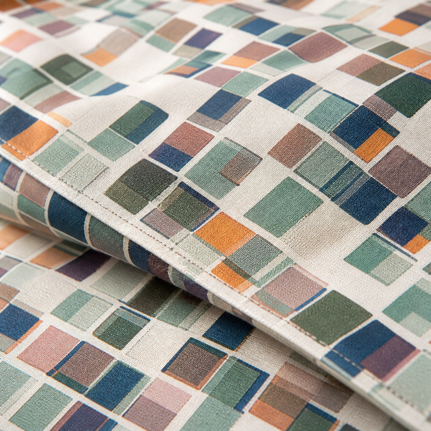 Canoa Mosaic Duvet Cover Set fabric texture close-up