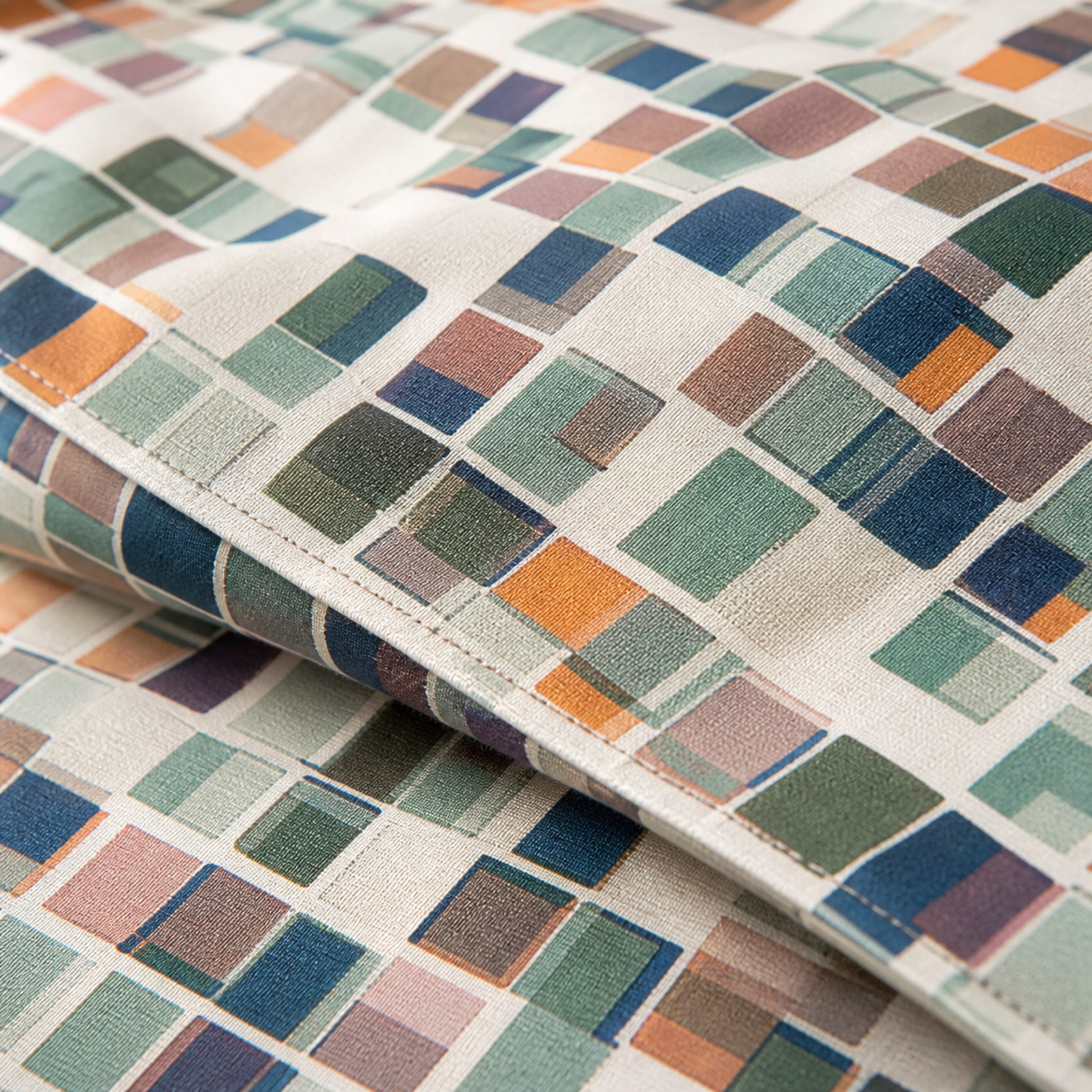 Canoa Mosaic Duvet Cover Set fabric texture close-up