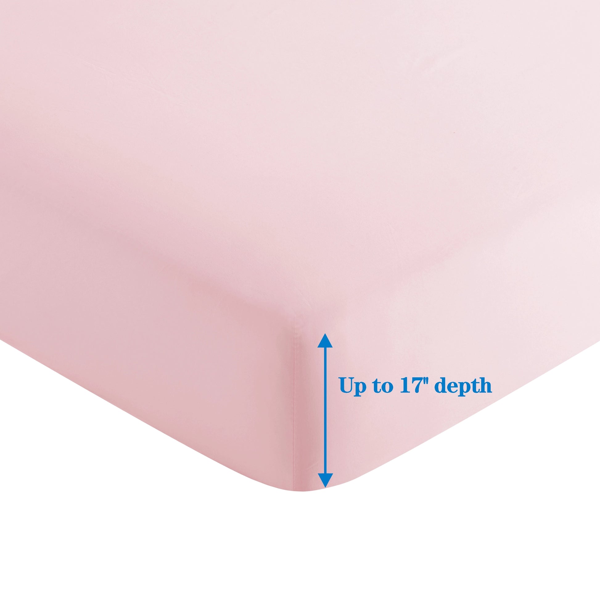 Detail of the pink Queen sheet set fabric and hem