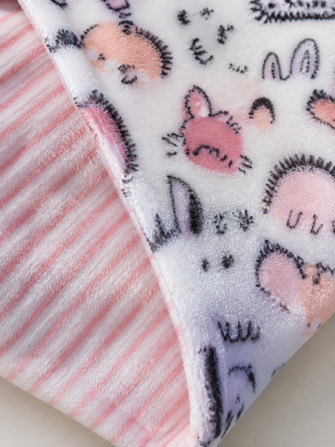 Reversible Printed Blanket - Pink Dino