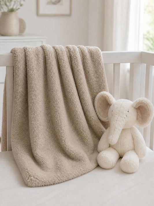 Chenille Toy With Blanket - Ivory Bunny