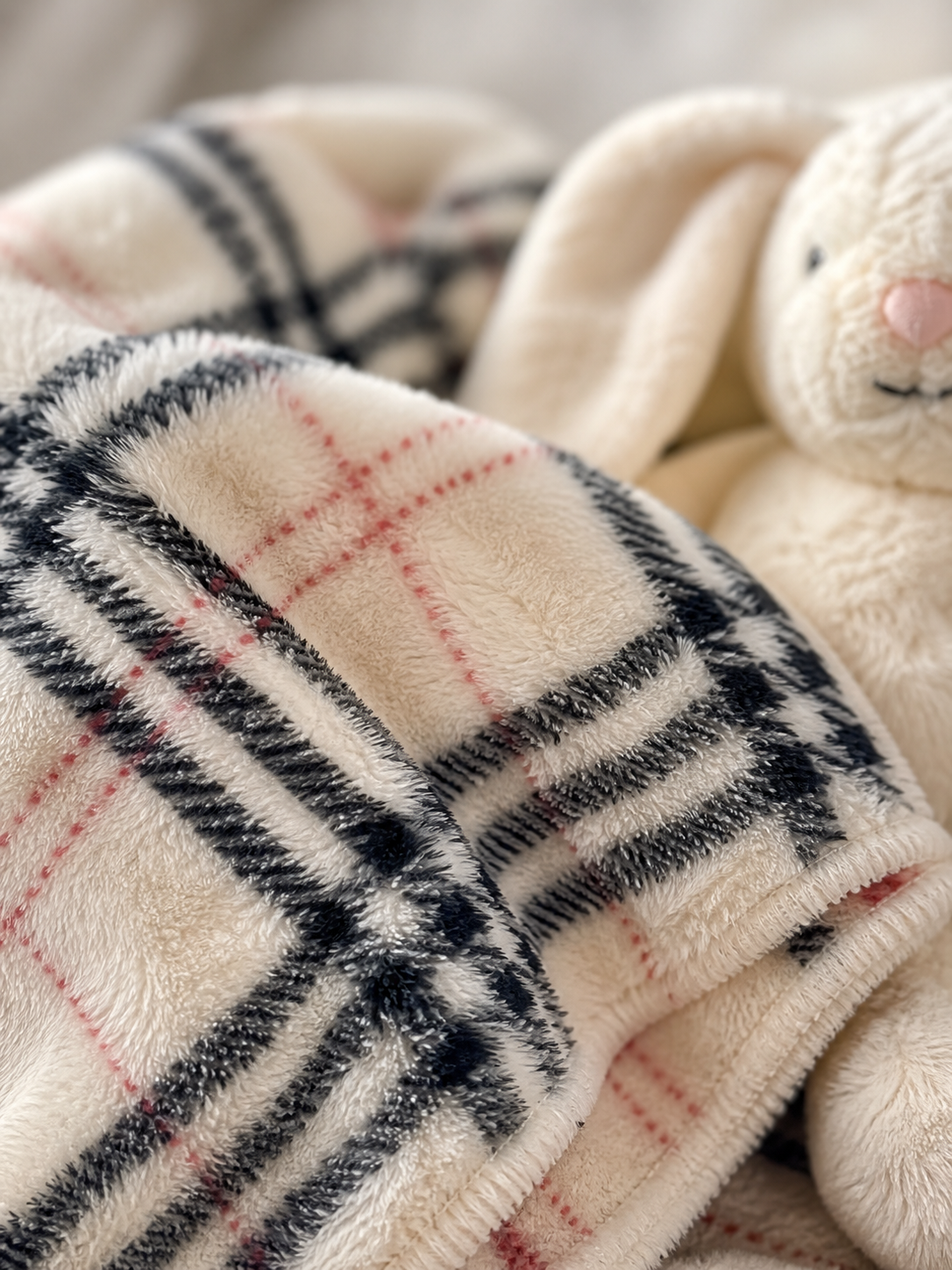 Plush Toy with Blanket - Tan Bunny