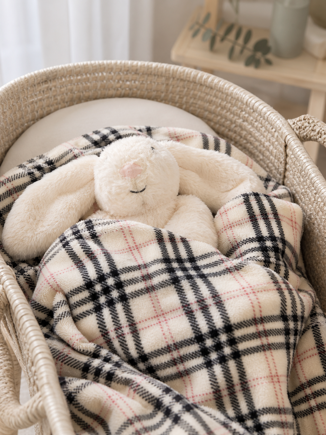 Plush Toy with Blanket - Tan Bunny