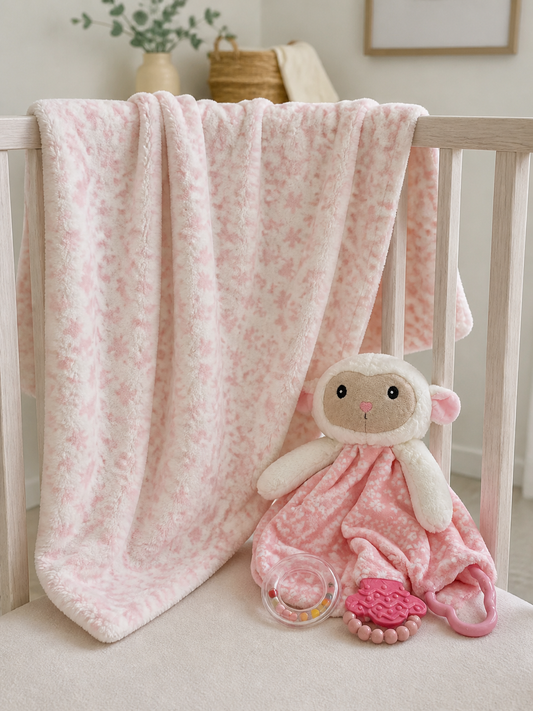 Plush Activity NUNU & Blanket - Pink Lamb