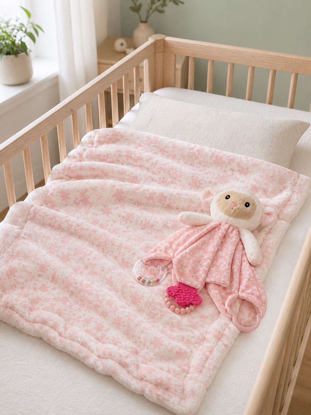 Plush Activity NUNU & Blanket - Pink Lamb