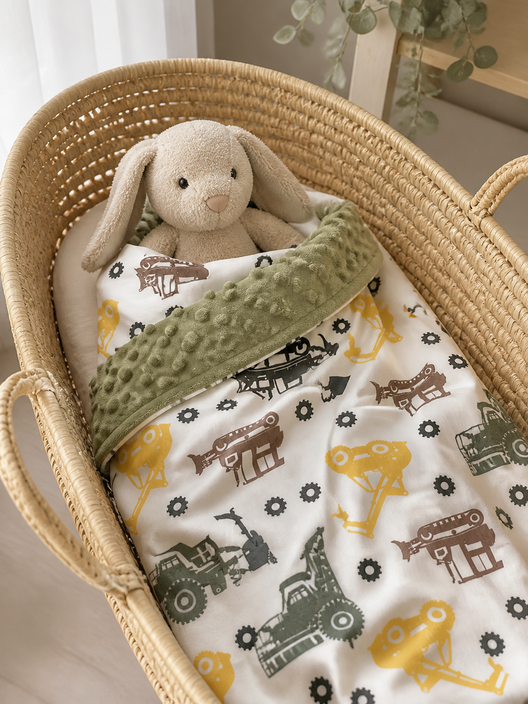 2 Layer Reversible Mink/Popcorn Blanket - Sage Construction